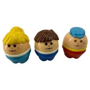 Little Tikes Toddle Tots Figures Set of 3 Vintage Dollhouse people chunky tykes